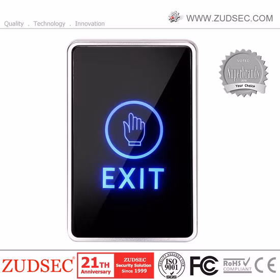 Pulsante di uscita per il rilascio della porta touch screen con luce LED